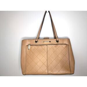 Steve Madden Quilted Tote Bag Tan Large Shoulder Bag Work Everyday